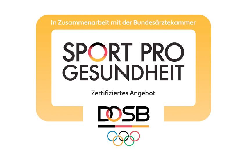 DOSB Sport Pro Gesundheit Logo auf weißem Hintergrund